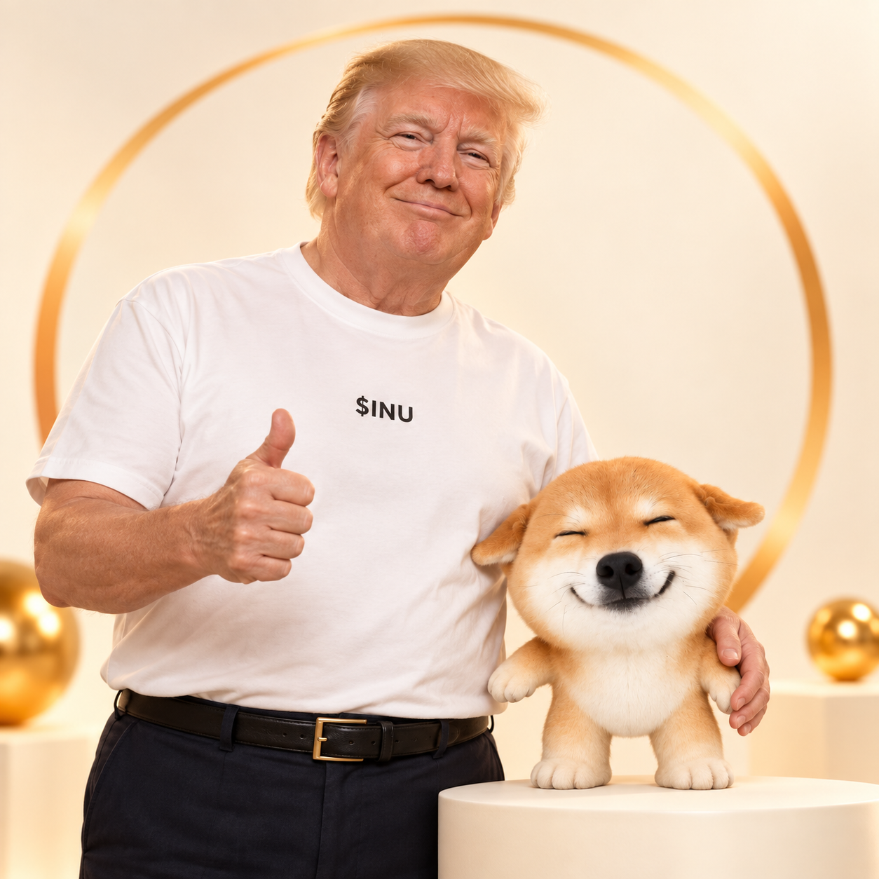 Donald Trump with MINI INU